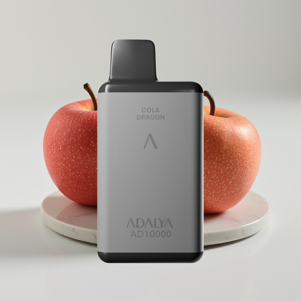 Adalya AD 10000 Puffs Descartável - Duas Maçãs, 14 ml, 2%, USB-C, Cinza Espacial