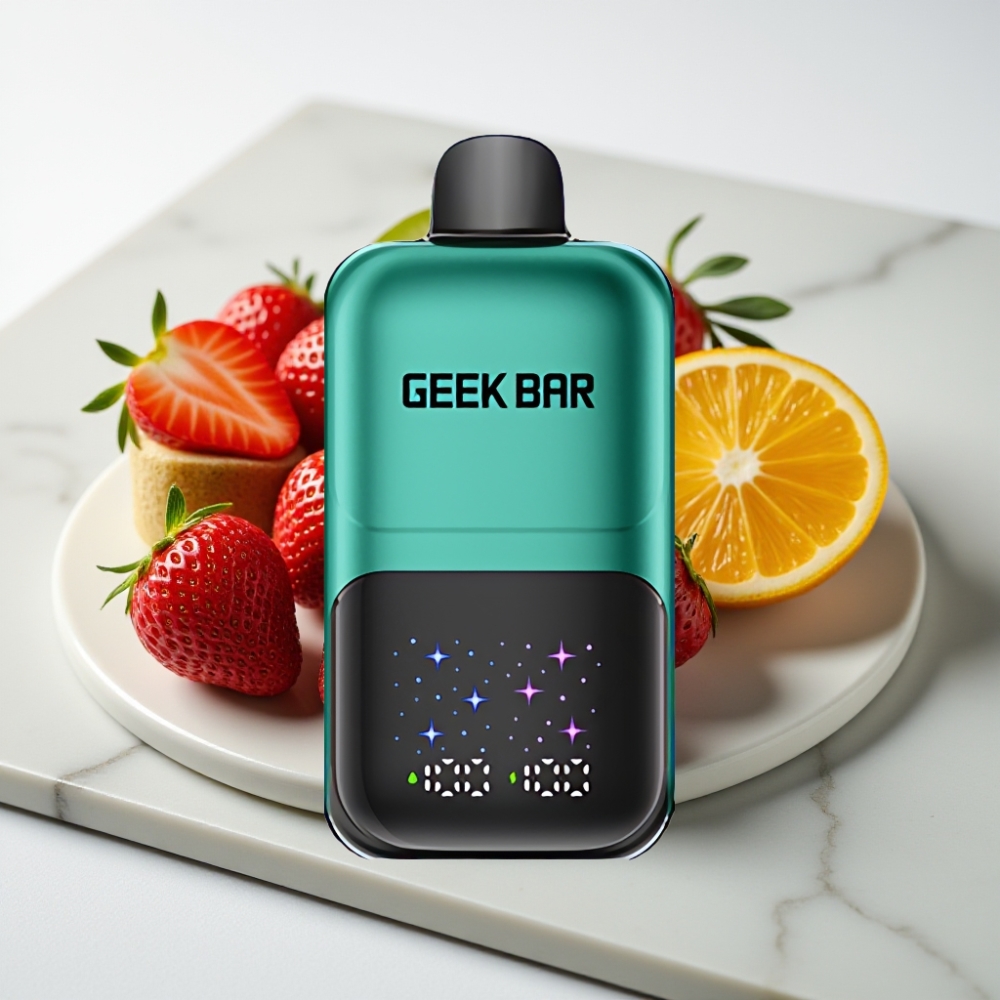 GEEK BAR 2GO 20ml 50000 Puffs Two Series - Morango & Kiwi, Tela Grande, 5% NicSal, Recarregável