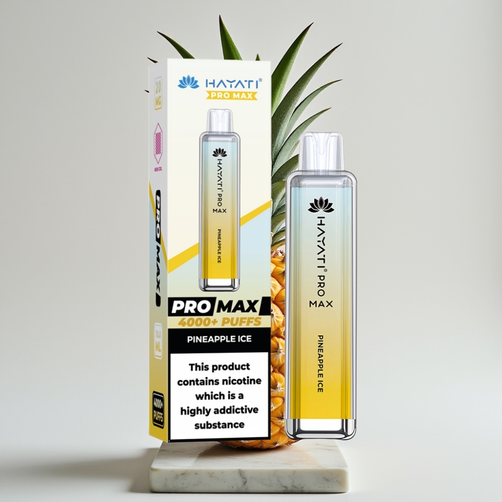 Hayati Pro Max 4000 Puffs Disposable Vape Abacaxi Gelo, 1400mAh, 2ml/10ml, 5% Nic