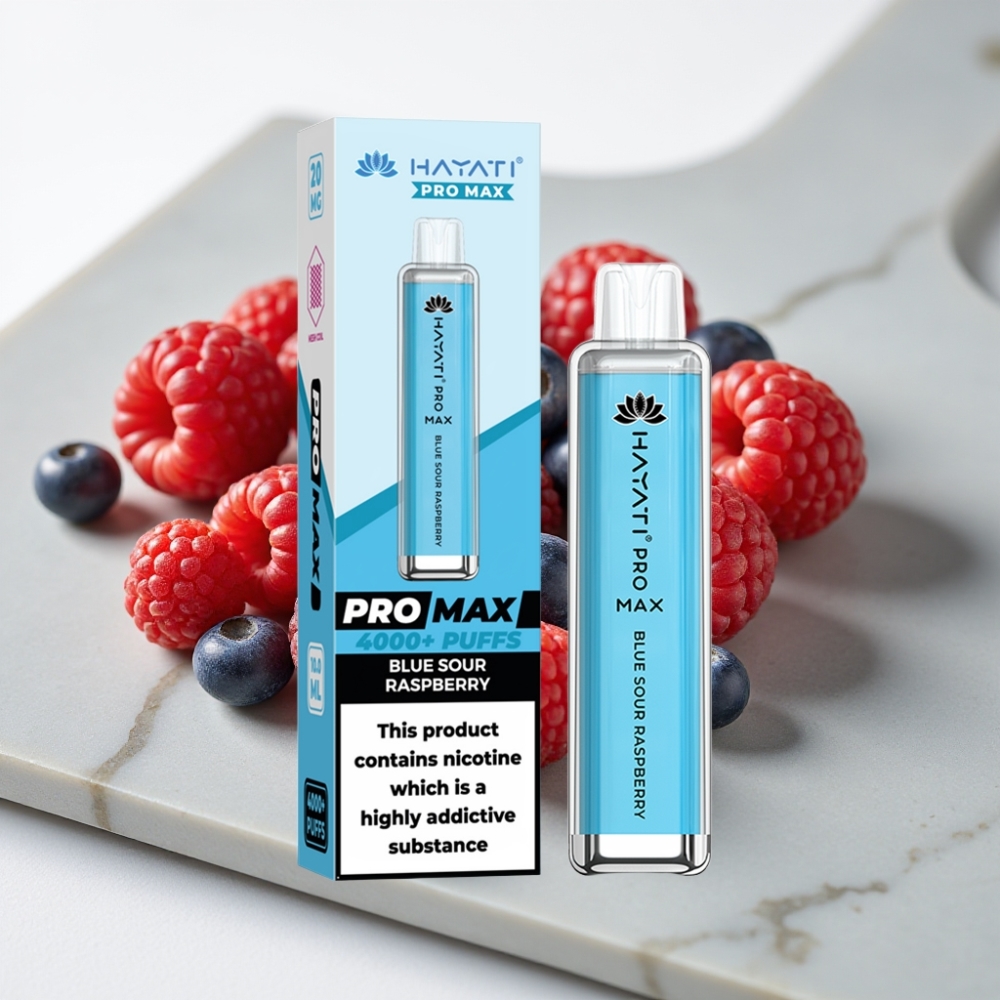 Hayati Pro Max 4000 Puffs Disposable Vape Framboesa Azul Azeda - 4000 puffs, 1400mAh, 2ml/10ml, TPD