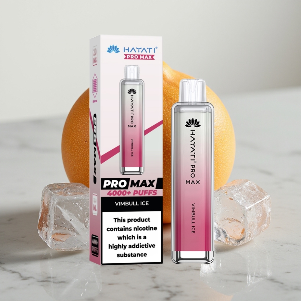 Hayati Pro Max 4000 Puffs Disposable Vape Gelo Vimbull - 1400mAh, 2-5% Nic, Recarregável