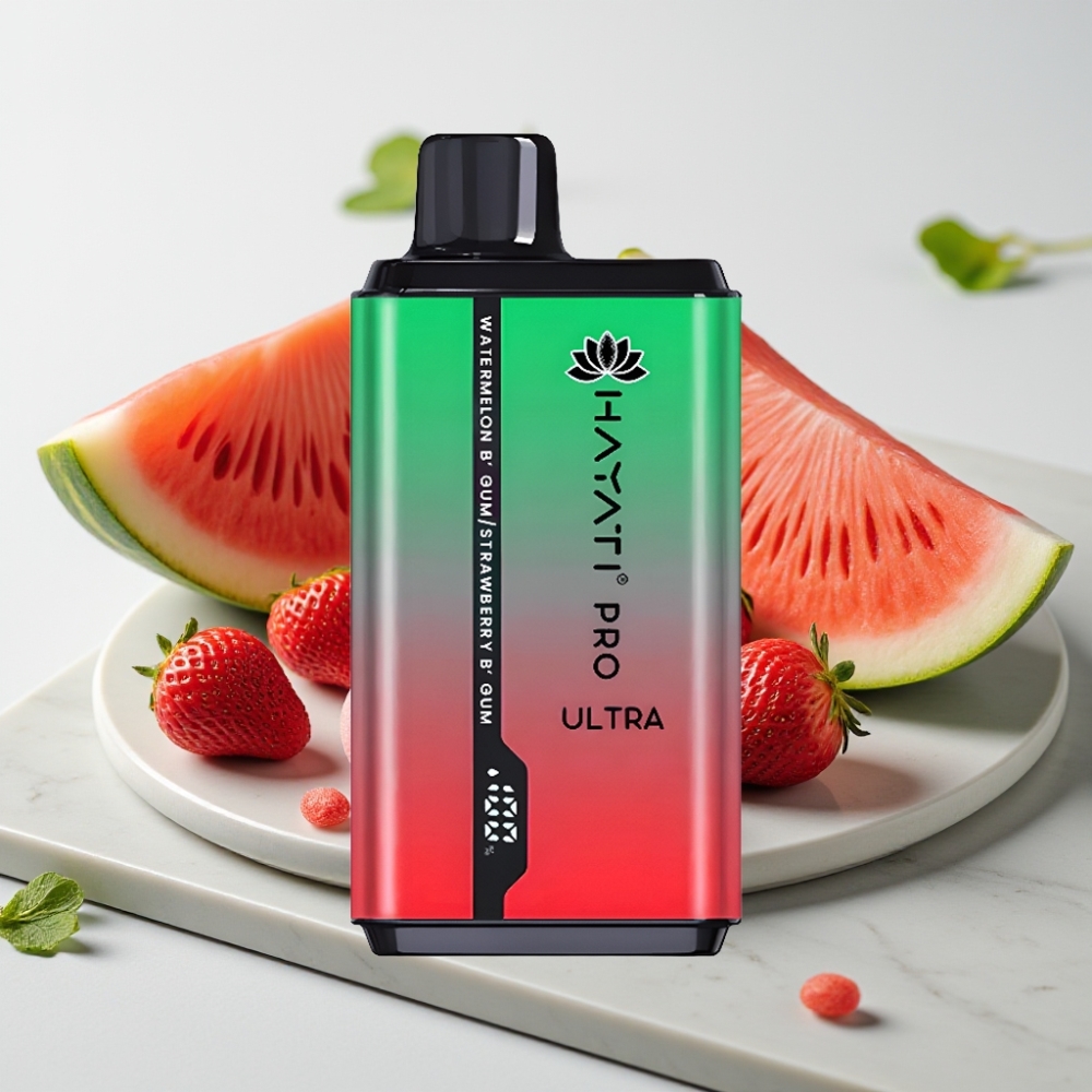 Hayati Pro Ultra 15000 Puffs - 2×12ml, 2%, Sabor Melancia Chiclete Morango