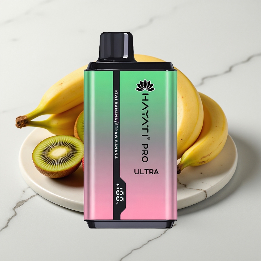 Hayati Pro Ultra 15000 Puffs - Kiwi Banana Morango Banana, 2×12ml, 2% nic