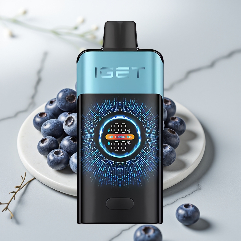 IGET ONE 12000 Puffs Descartável Blueberry Ice, 2700mAh, Tela Colorida Curva