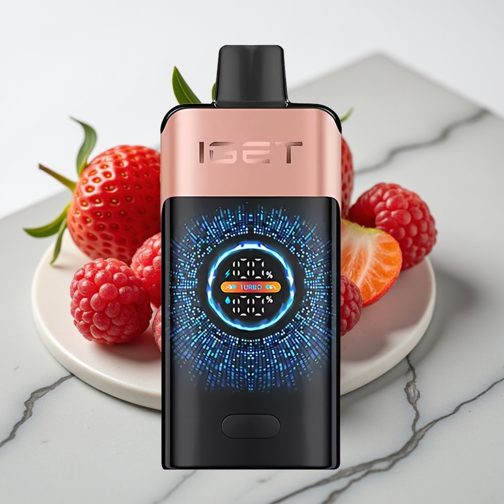 IGET ONE 12000 Puffs Disposable Vape Morango Framboesa - 2700mAh, 0.6ohm, Tela Colorida