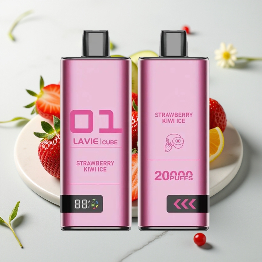 Lavie Cube 20000 Puffs Disposable Vape Morango Kiwi Gelo - 28ML, 5%, Type C