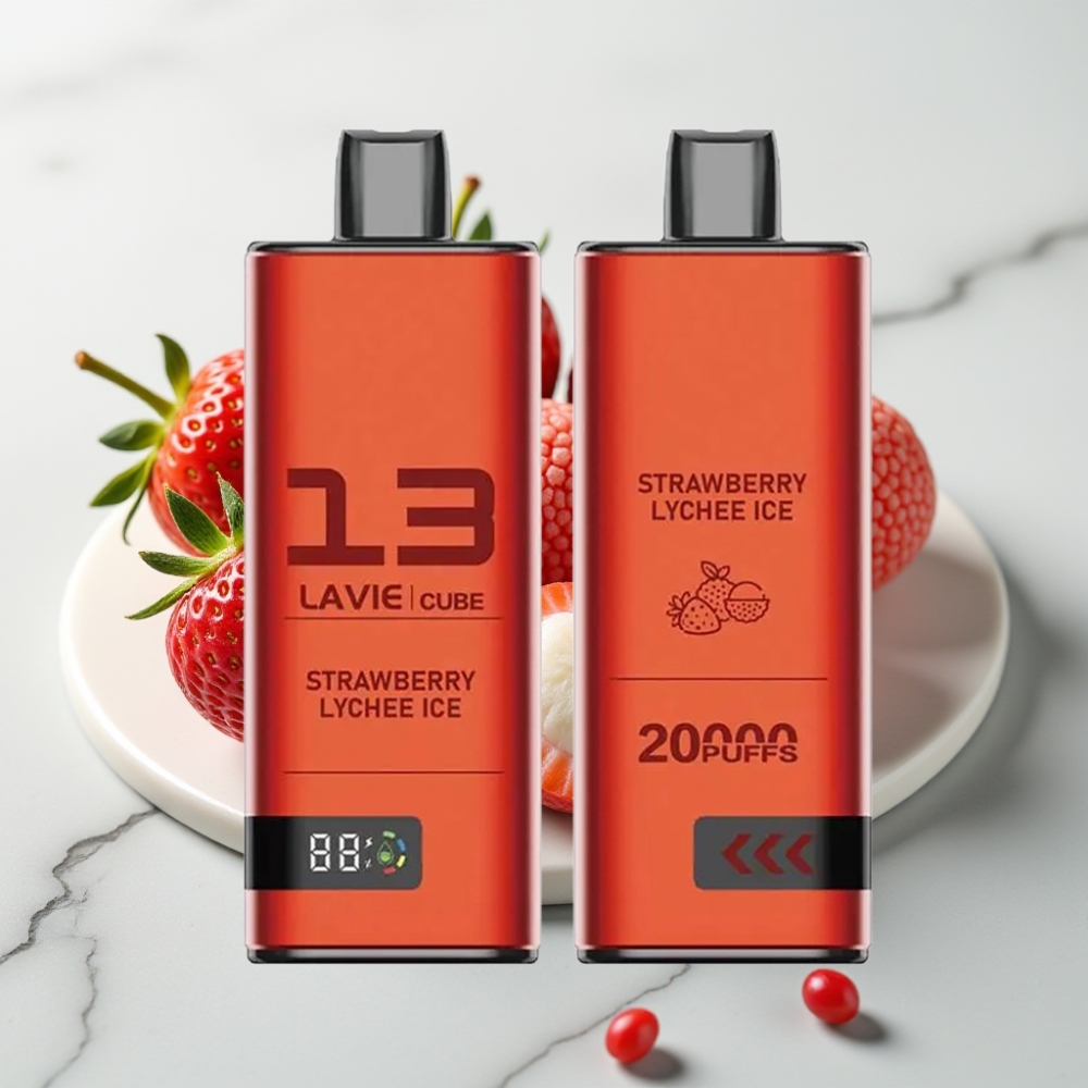 Lavie Cube 20000 Puffs Disposable Vape Morango Lichia Gelado 28ML 5% 600mAh