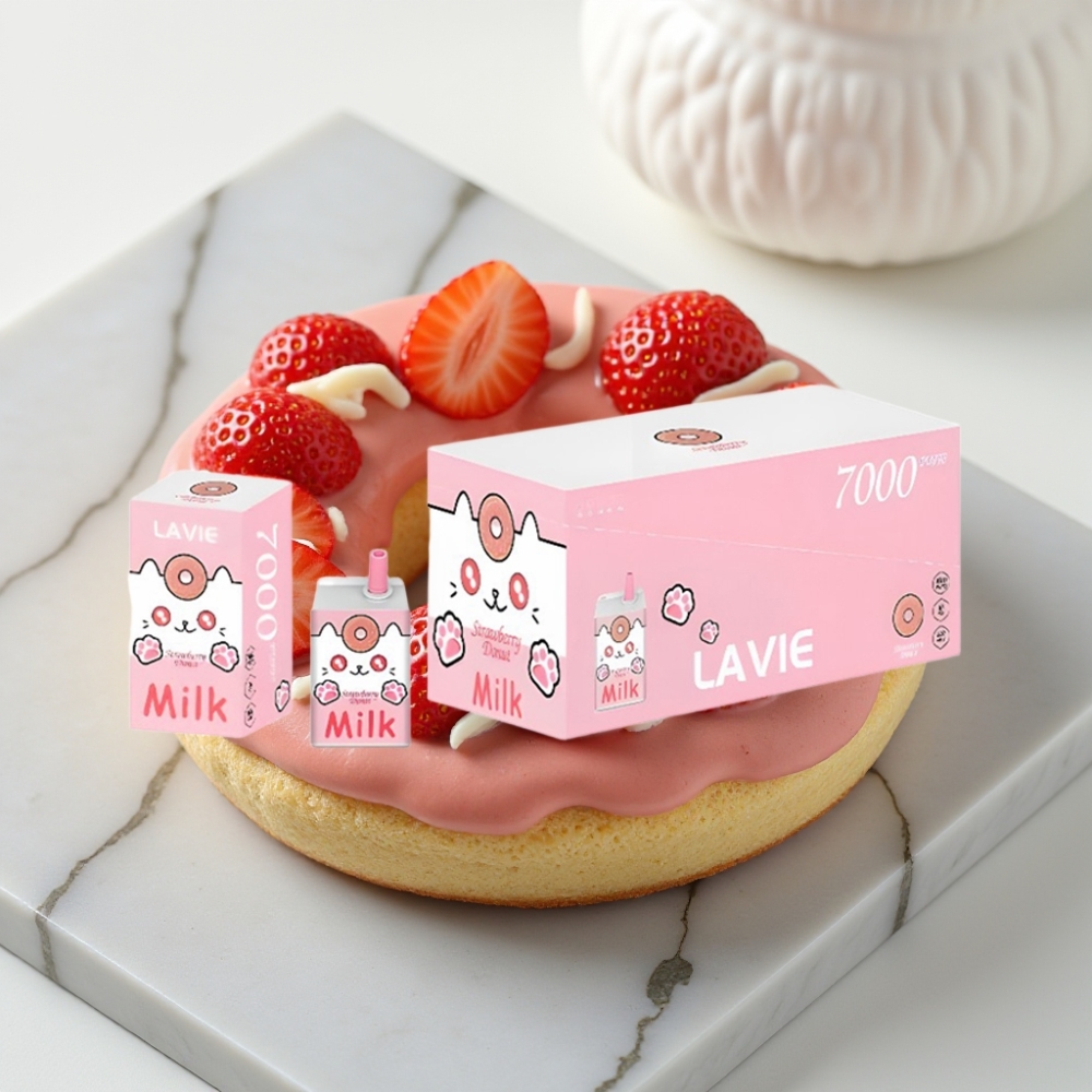LAVIE Milk 7000 Puffs Donut de Morango – 16ML, 5%, Tipo C
