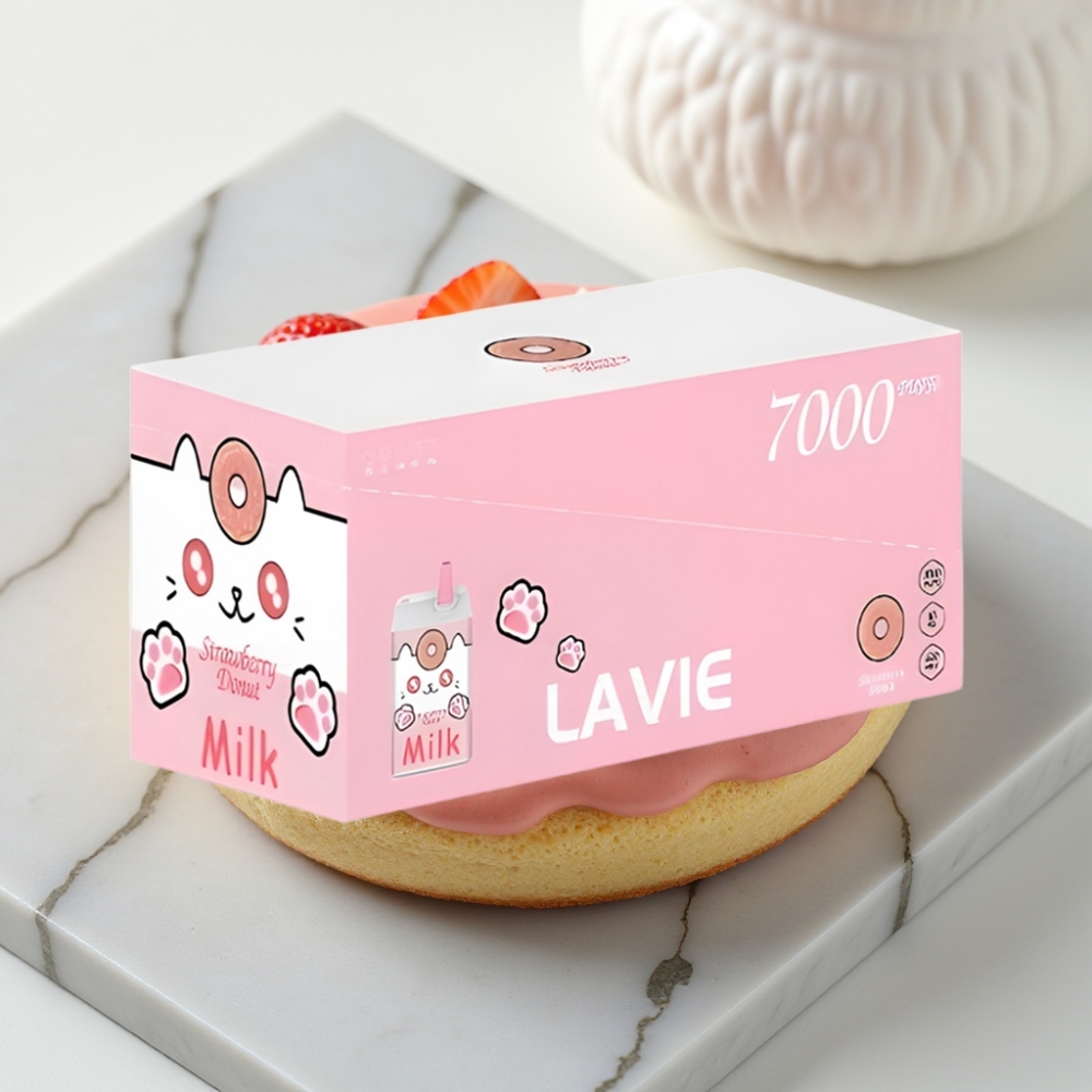 LAVIE Milk 7000 Puffs Donut de Morango – 16ML, 5%, Tipo C