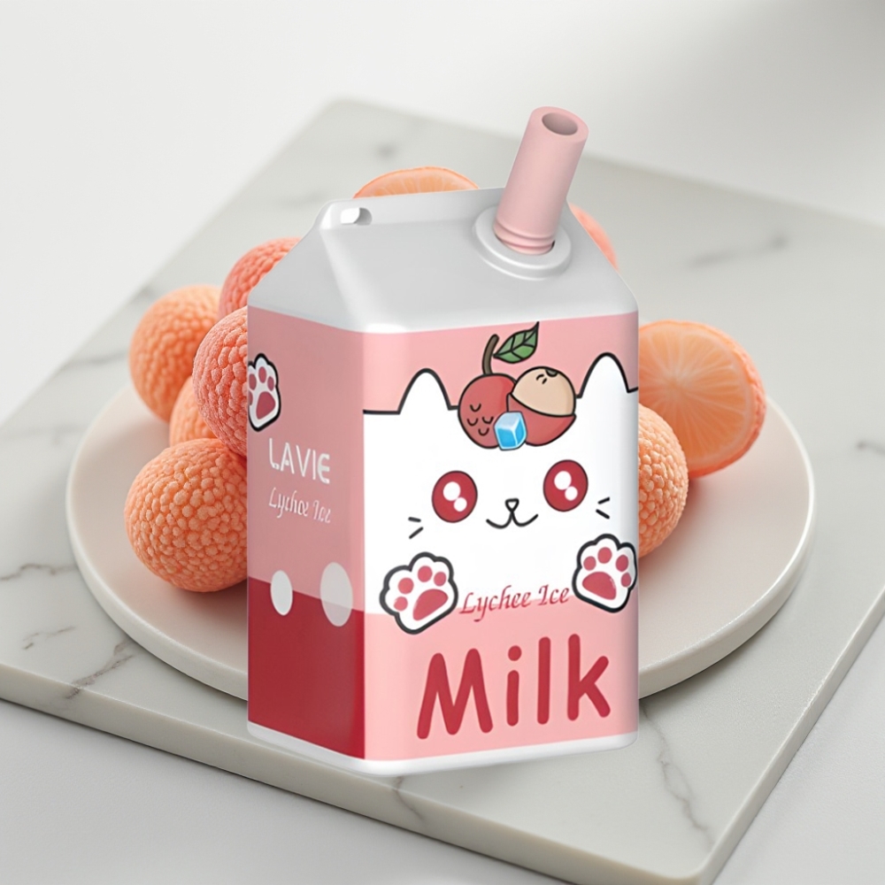 LAVIE Milk 7000 Puffs - Leite com Lichia Ice - 16ML, 600mAh, Tipo-C