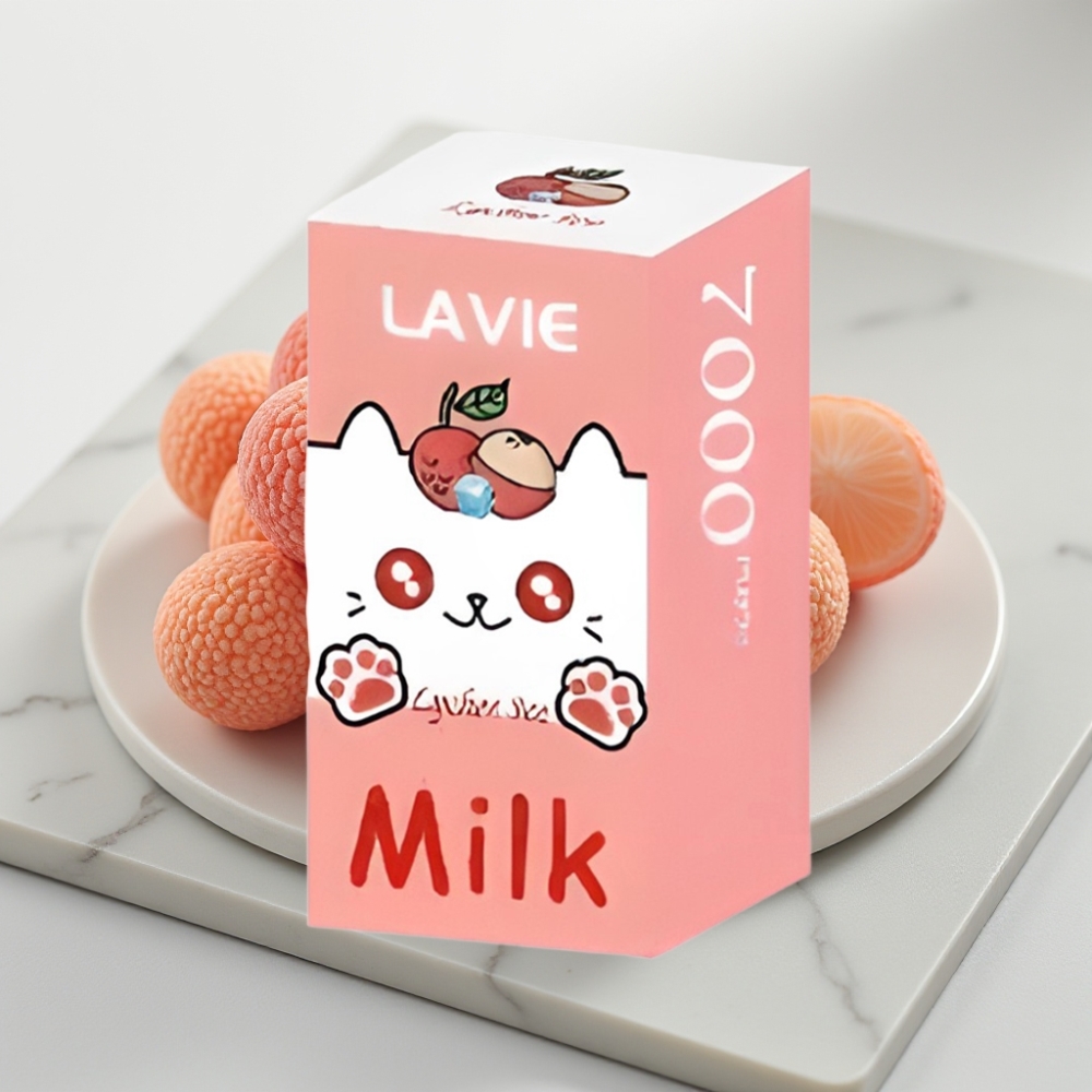 LAVIE Milk 7000 Puffs - Leite com Lichia Ice - 16ML, 600mAh, Tipo-C