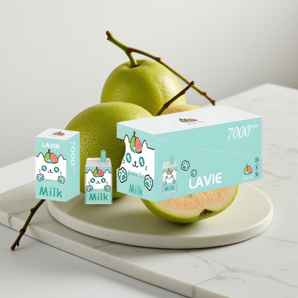 LAVIE Milk 7000 Puffs Sabor Goiaba Gelo - 16ML, 600mAh, Tipo C