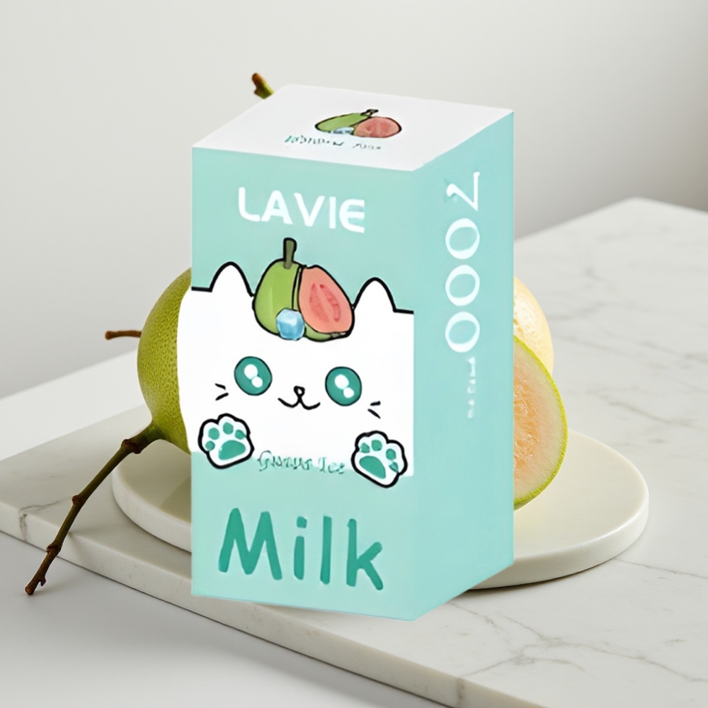 LAVIE Milk 7000 Puffs Sabor Goiaba Gelo - 16ML, 600mAh, Tipo C
