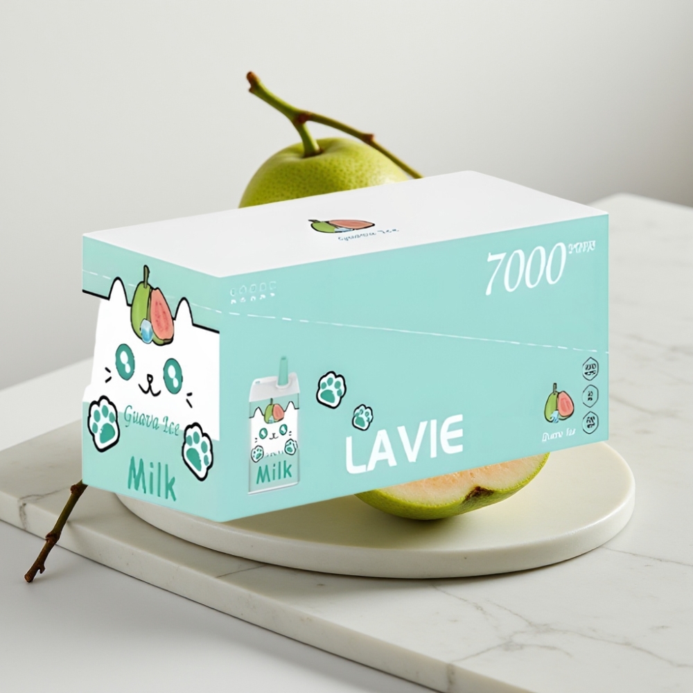 LAVIE Milk 7000 Puffs Sabor Goiaba Gelo - 16ML, 600mAh, Tipo C