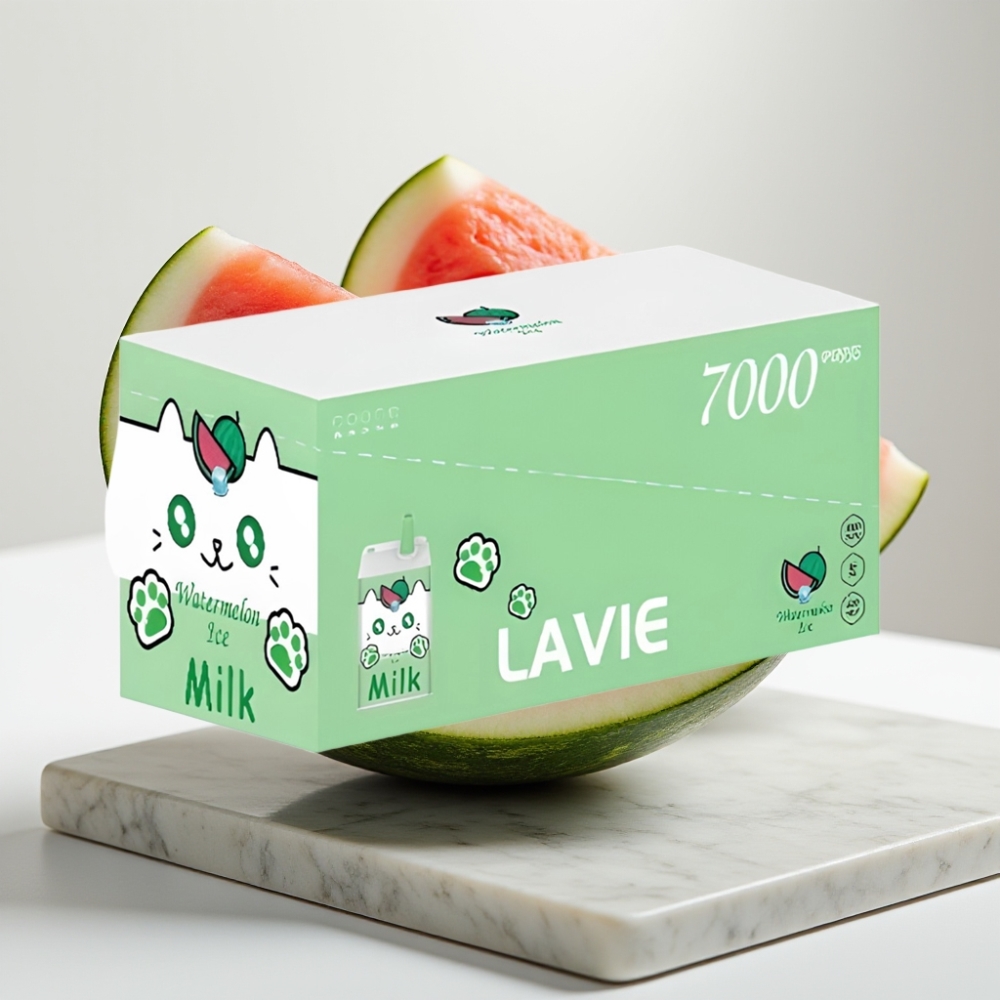 LAVIE Milk 7000 Puffs - Sabor Melancia Ice, 16ML, 600mAh, Tipo C