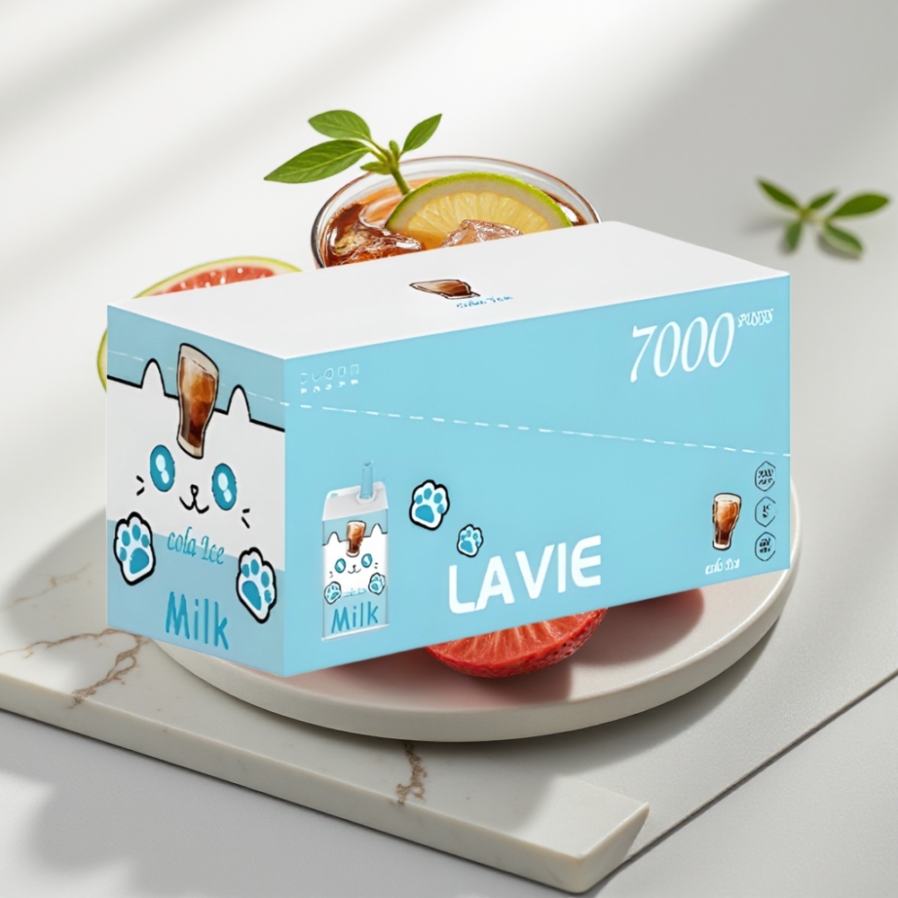 LAVIE Milk 7000 Puffs Sabores: Cola Ice e Leite – 16ML, 600mAh, Tipo C