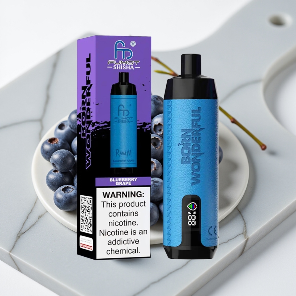 RandM Fumot Shisha 10000 Puffs Descartável Blueberry Uva, 18ml, 0.5% Nicotina