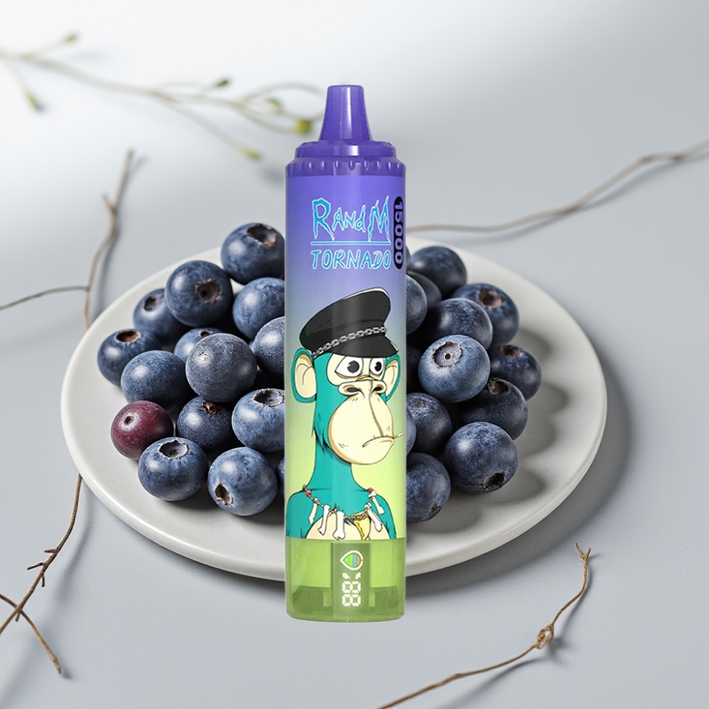 Fumot RandM Tornado 15000 Puffs - Chiclete de Blueberry, 25ml, 5%, USB-C