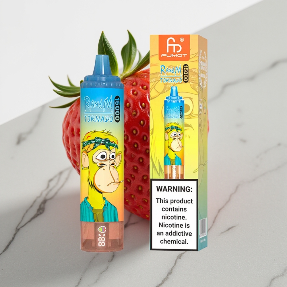 Fumot RandM Tornado 15000 Puffs - Morango, 25ml, 850mAh, Tipo-C
