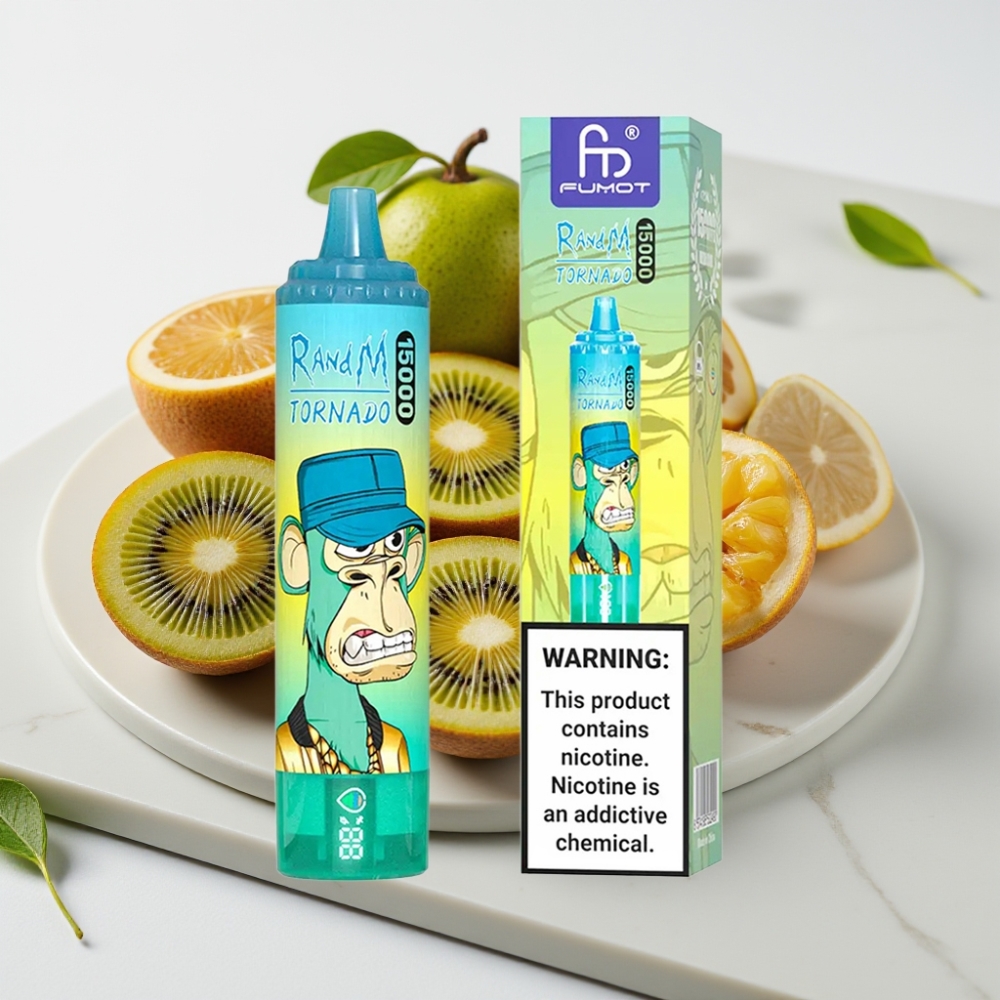 RandM Tornado 15000 Puffs - Kiwi Maracujá Goiaba, 25ml, 850mAh, Tipo-C