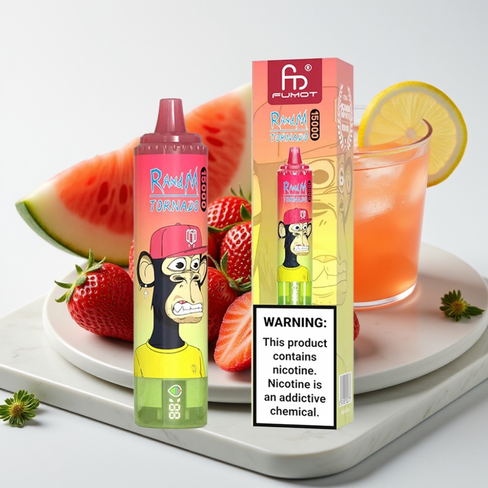 RandM Tornado 15000 Puffs - Morango Melancia Limonada, 25ml, 850mAh, Tipo-C