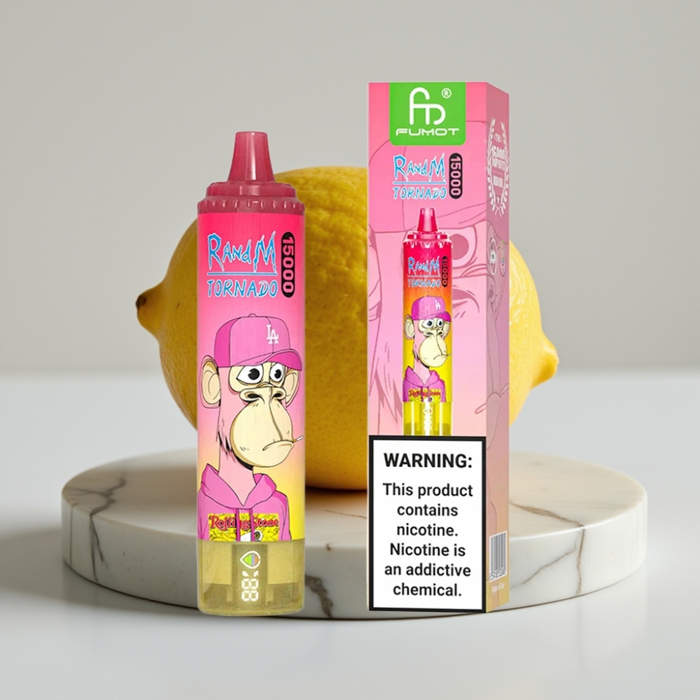 RandM Tornado 15000 Puffs Sabor Limão - 25ml, 850mAh, Tipo-C