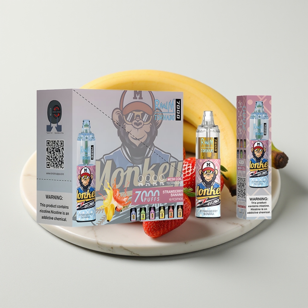 Fumot Tornado 7000 Disposable Vape Morango Banana - 14ML, 850MAH, RGB