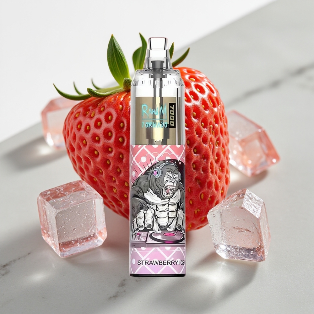 Fumot Tornado 7000 Disposable Vape Morango Gelo - 7000 Puffs, 14ML, Tipo-C