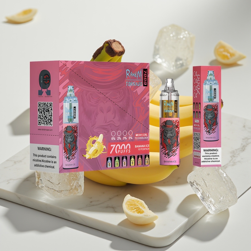 Fumot Tornado 7000 Puffs - Banana Ice, 14ML, 850MAH, Type-C, RGB