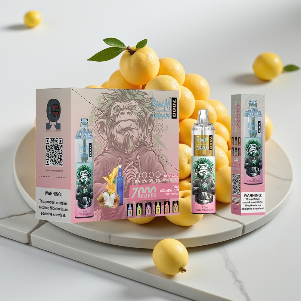 Fumot Tornado 7000 Puffs Descartável - Pina Colada Rum, 14ML, 850MAH, Tipo-C