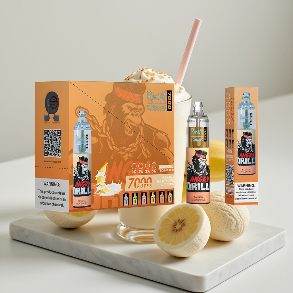 Fumot Tornado 7000 Puffs Disposable Vape Banana Milkshake 14ML 850MAH Mesh Coil