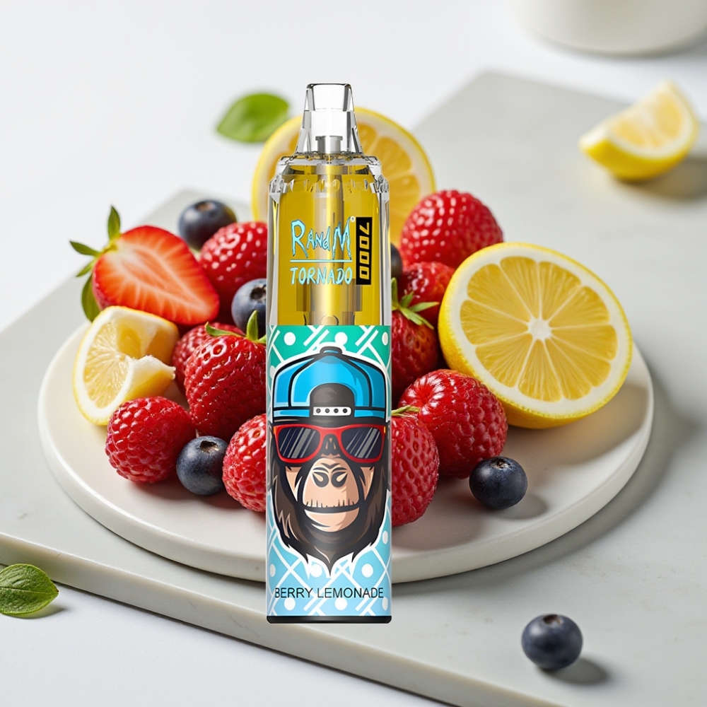 Fumot Tornado 7000 Puffs Disposable Vape Limonada de Frutas Vermelhas 14ML 850MAH Tipo-C