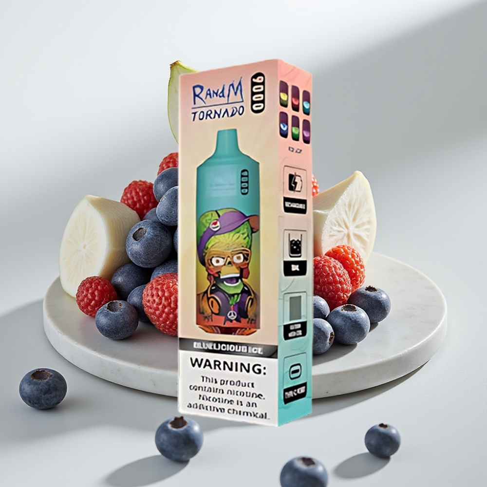 RandM Tornado 9000 Puffs Disposable Vape Bluelicious Ice - 9000 Puffs, 18 mL, Mesh Coil