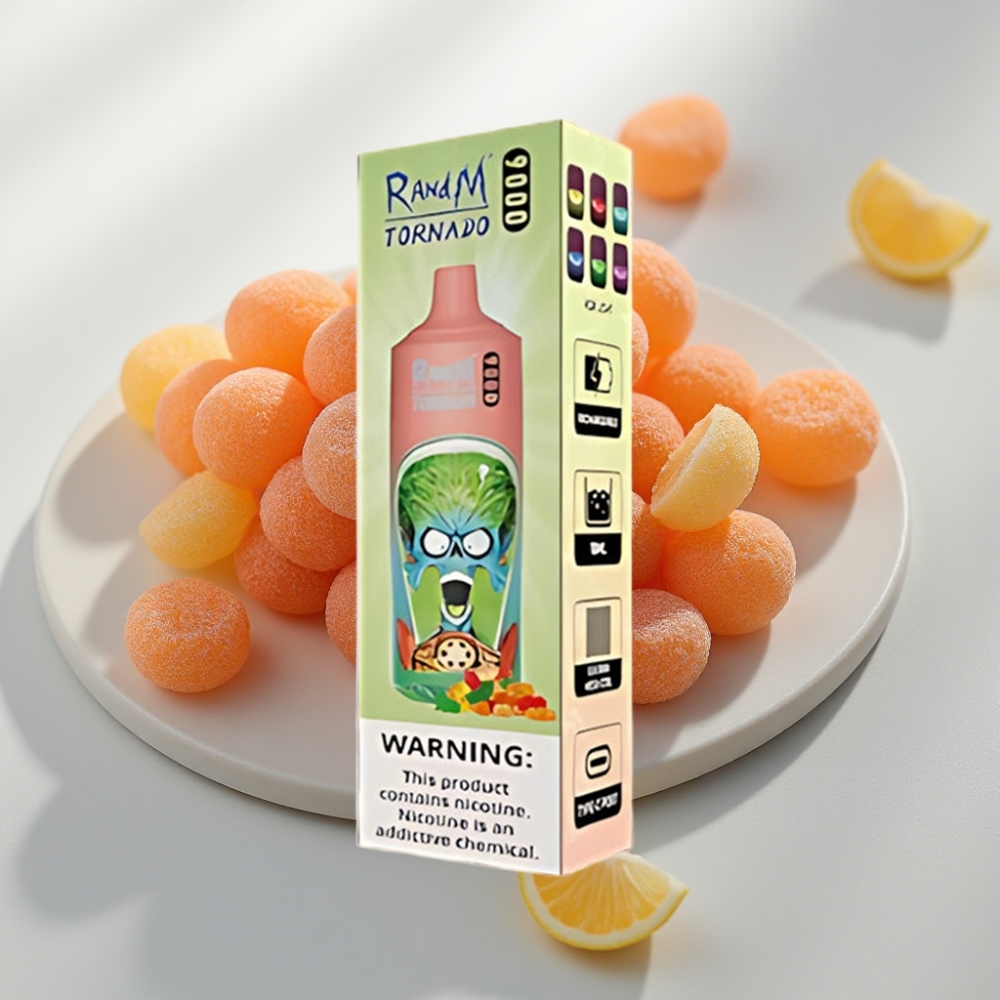 RandM Tornado 9000 Puffs Disposable Vape Gummy Bear (Urso de Goma) - 9000 Puffs, 18 mL, Display RGB