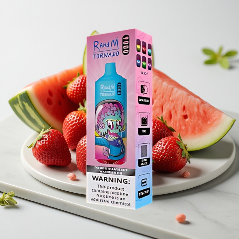 RandM Tornado 9000 Puffs - Morango Melancia Prime, 18 mL, Bobina Mesh