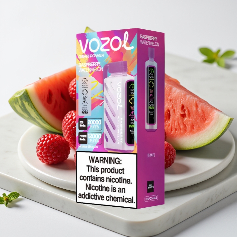 VOZOL Gear Power 20000 Puffs Disposable Vape Framboesa Melancia - 20mL, 5%, Dual Mesh Coil