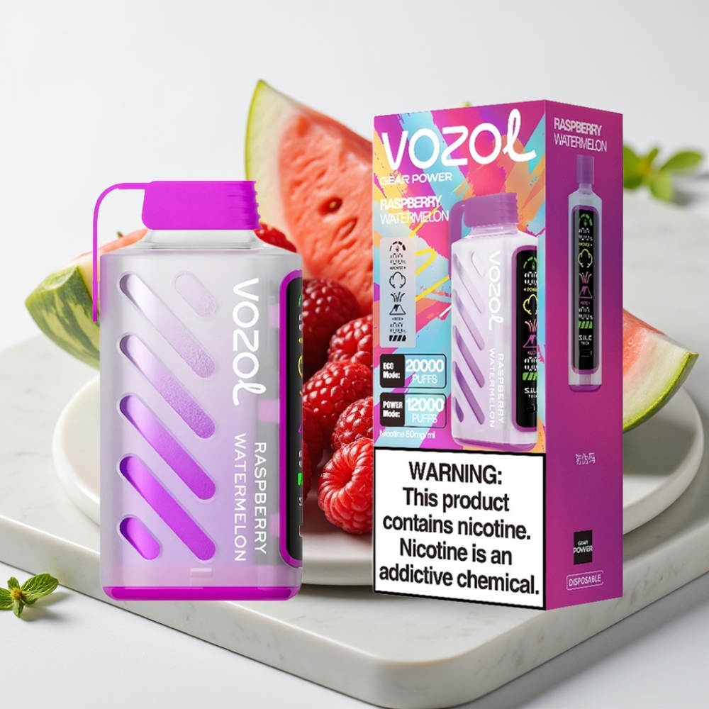 VOZOL Gear Power 20000 Puffs Disposable Vape Framboesa Melancia - 20mL, 5%, Dual Mesh Coil
