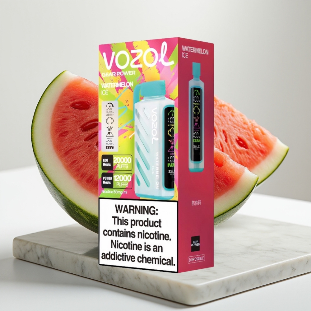 VOZOL Gear Power 20000 Puffs Melancia Gelo, 20mL, 5%, Tela Completa