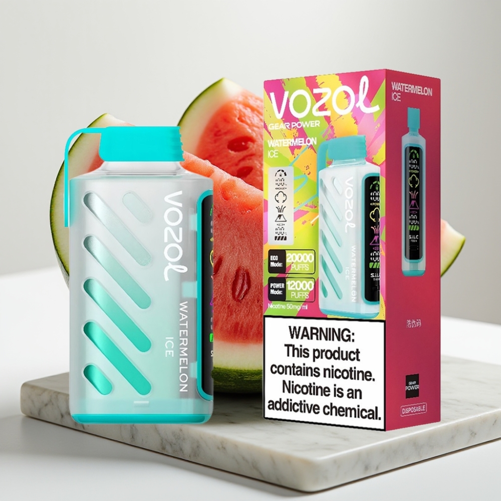 VOZOL Gear Power 20000 Puffs Melancia Gelo, 20mL, 5%, Tela Completa