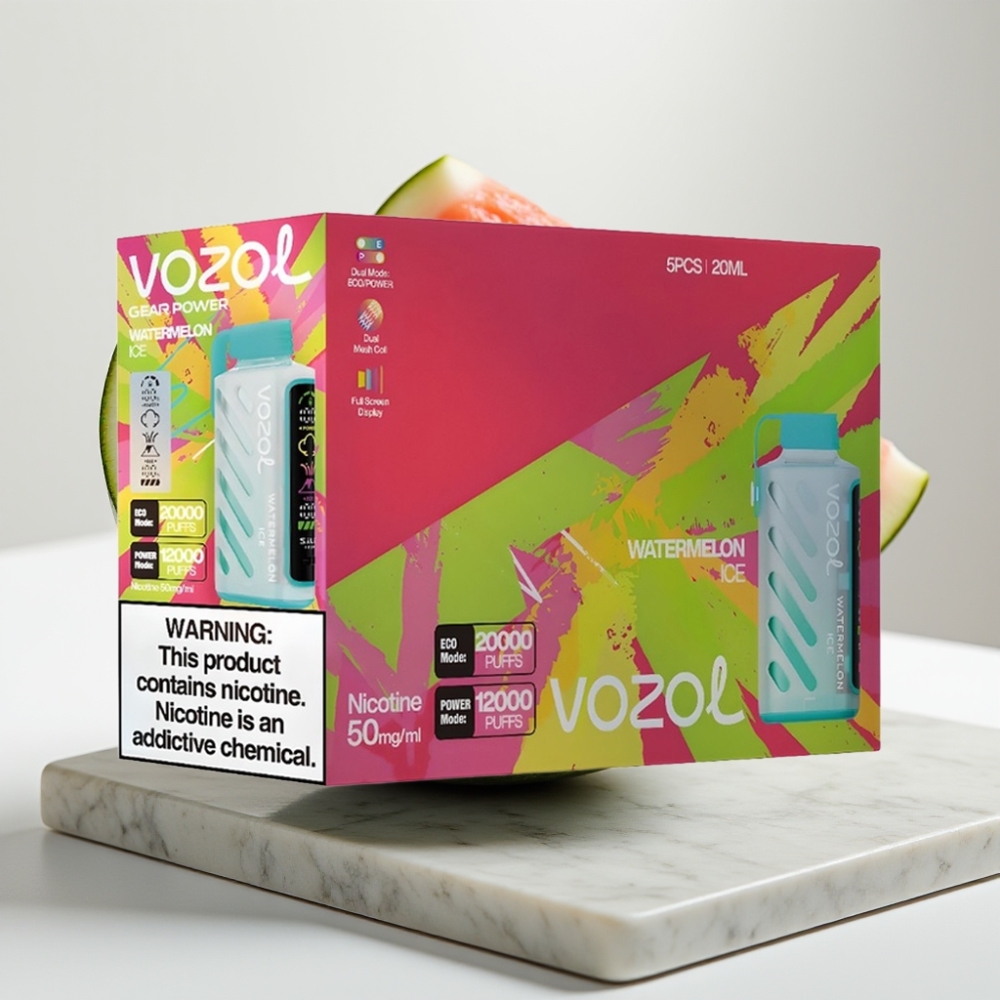 VOZOL Gear Power 20000 Puffs Melancia Gelo, 20mL, 5%, Tela Completa
