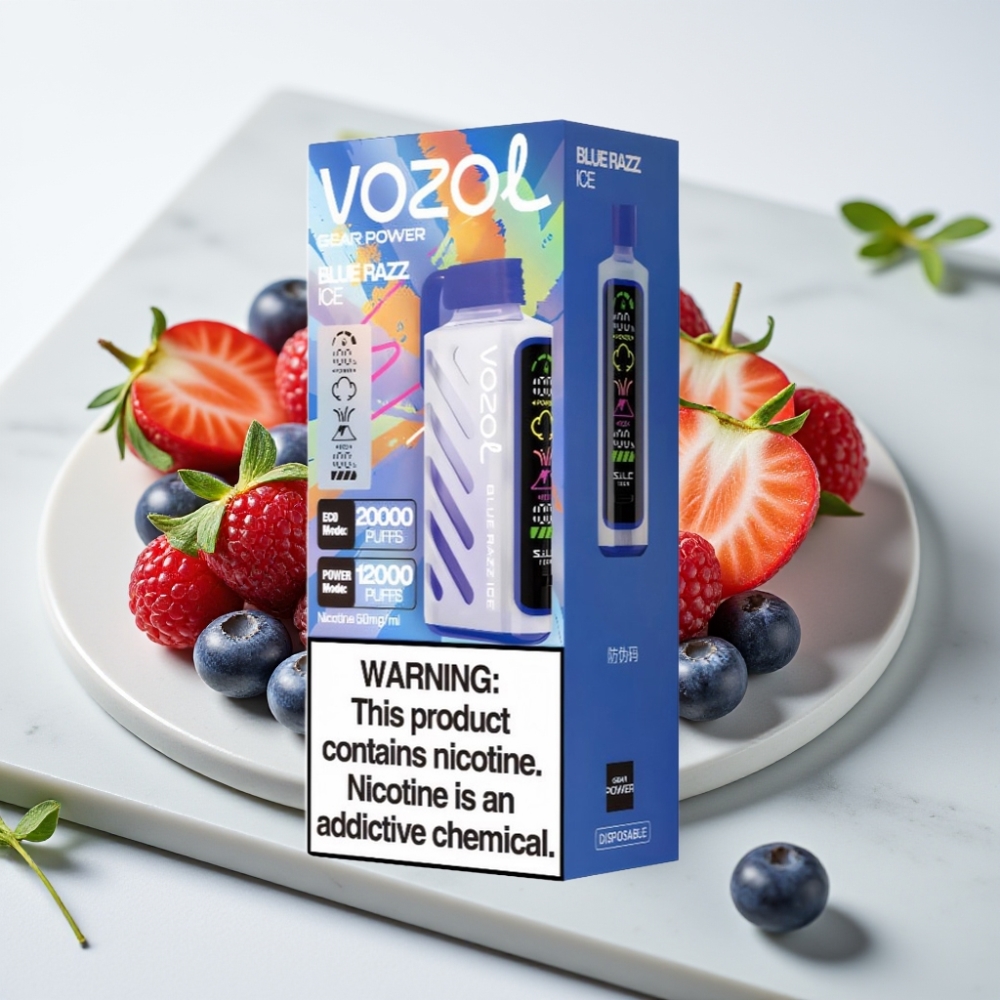 VOZOL Gear Power 20000 Puffs - Mirtilo Gelo, 20mL, 5%, Tela Cheia, Dual Mesh