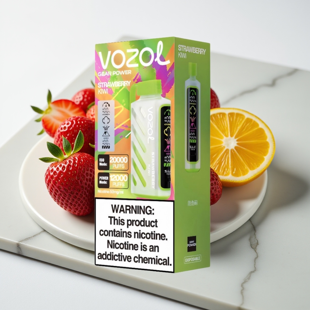VOZOL Gear Power 20000 Puffs Morango Kiwi - 20mL, 5%, Tela Cheia, Dual Mesh