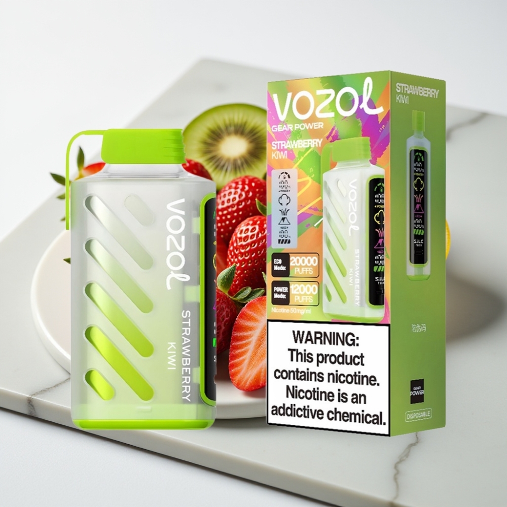 VOZOL Gear Power 20000 Puffs Morango Kiwi - 20mL, 5%, Tela Cheia, Dual Mesh