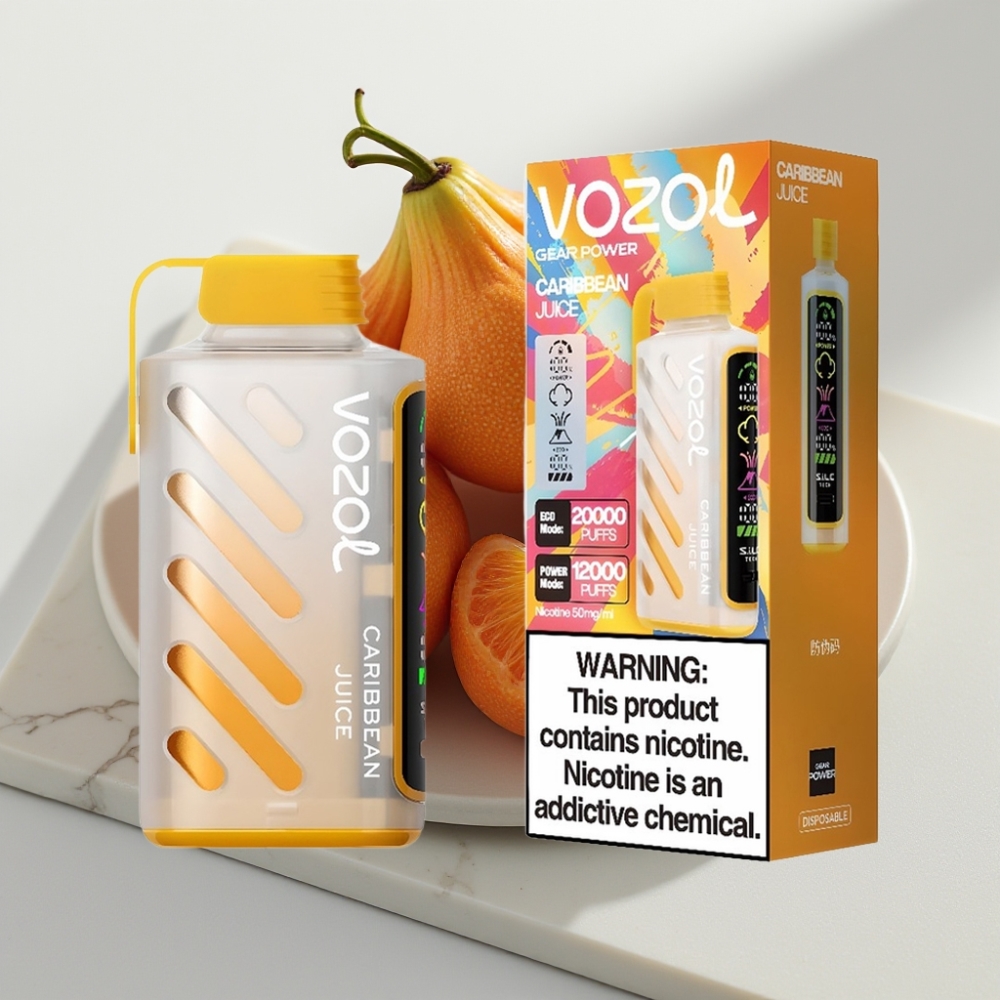 VOZOL Gear Power 20000 Puffs Suco Caribenho - 20mL, 5%, Tela Cheia, Dual Mesh Coil