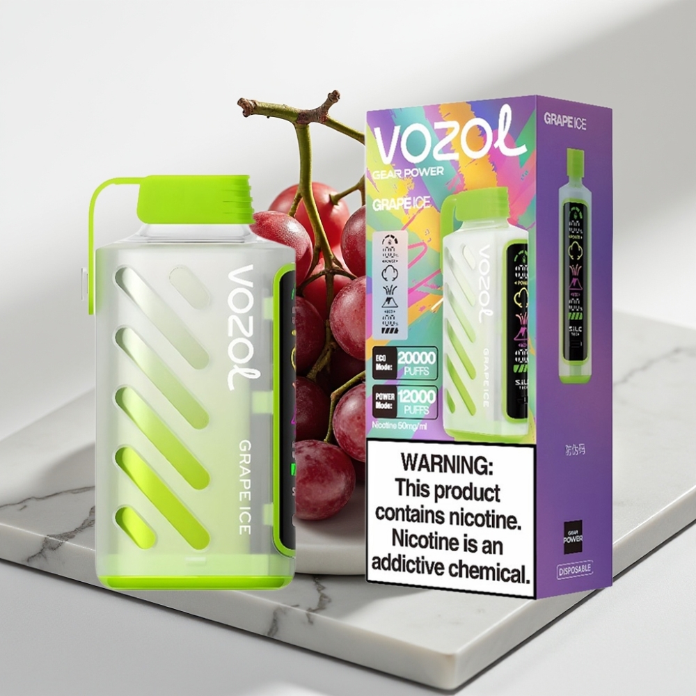 VOZOL Gear Power 20000 Puffs Uva Gelado, 20mL, 5%, Tela Cheia
