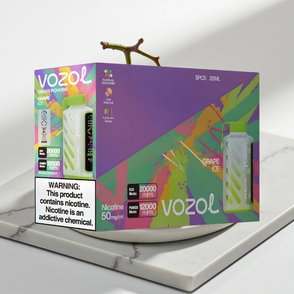 VOZOL Gear Power 20000 Puffs Uva Gelado, 20mL, 5%, Tela Cheia
