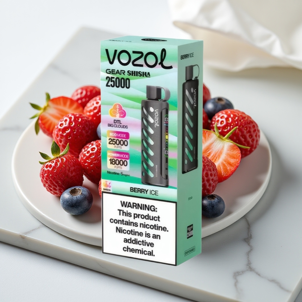 VOZOL Gear Shisha 25000 Puffs - 5mg/ml, 1000mAh, S.i.L.C Tech, Berry Ice