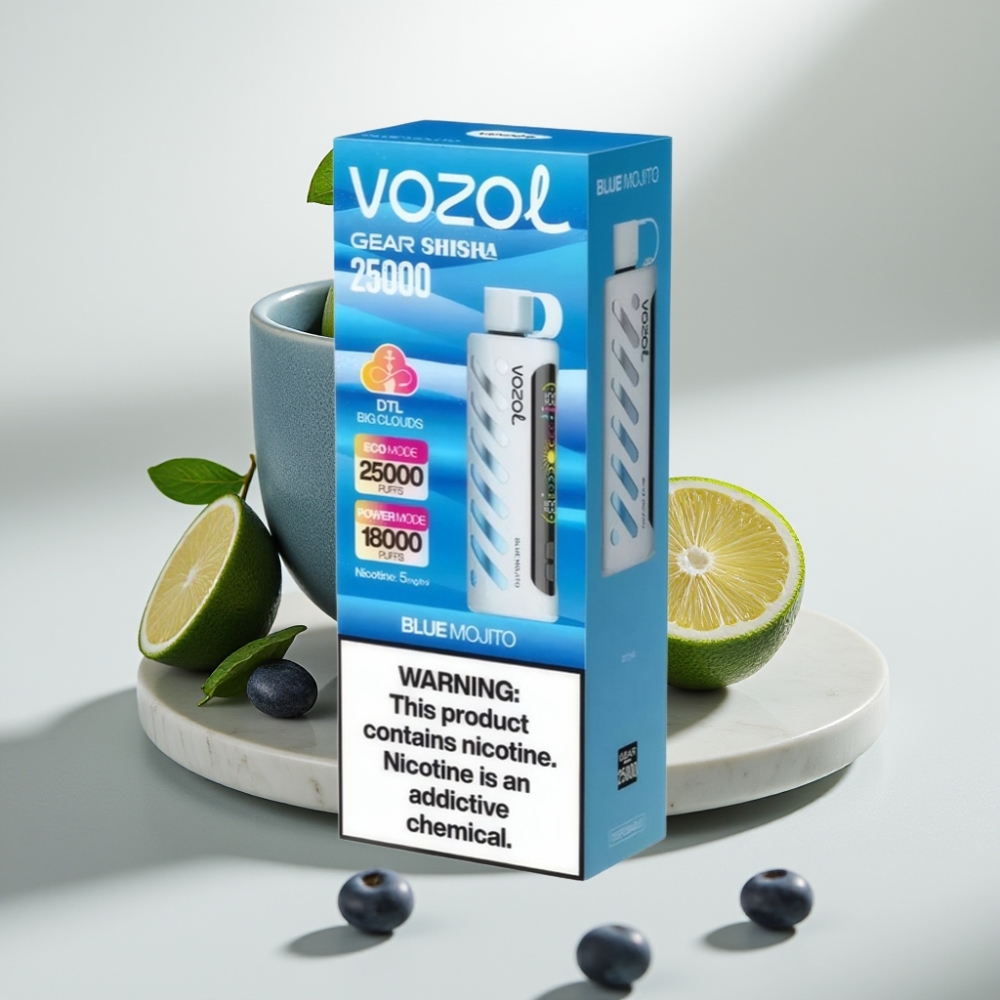 VOZOL Gear Shisha 25000 Puffs Blue Mojito - 5mg/ml, 1000mAh, Dual Mesh