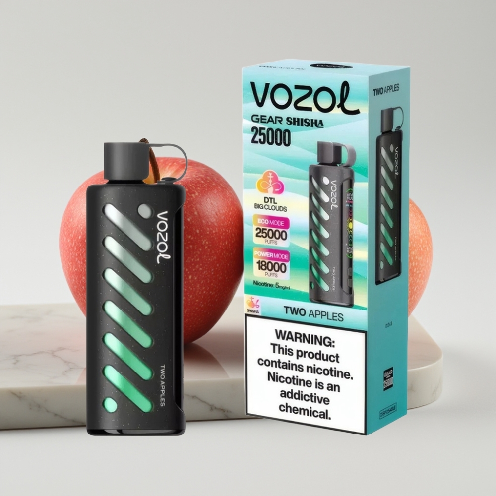 VOZOL Gear Shisha 25000 Puffs Duas Maçãs - 1000mAh, 5mg/ml