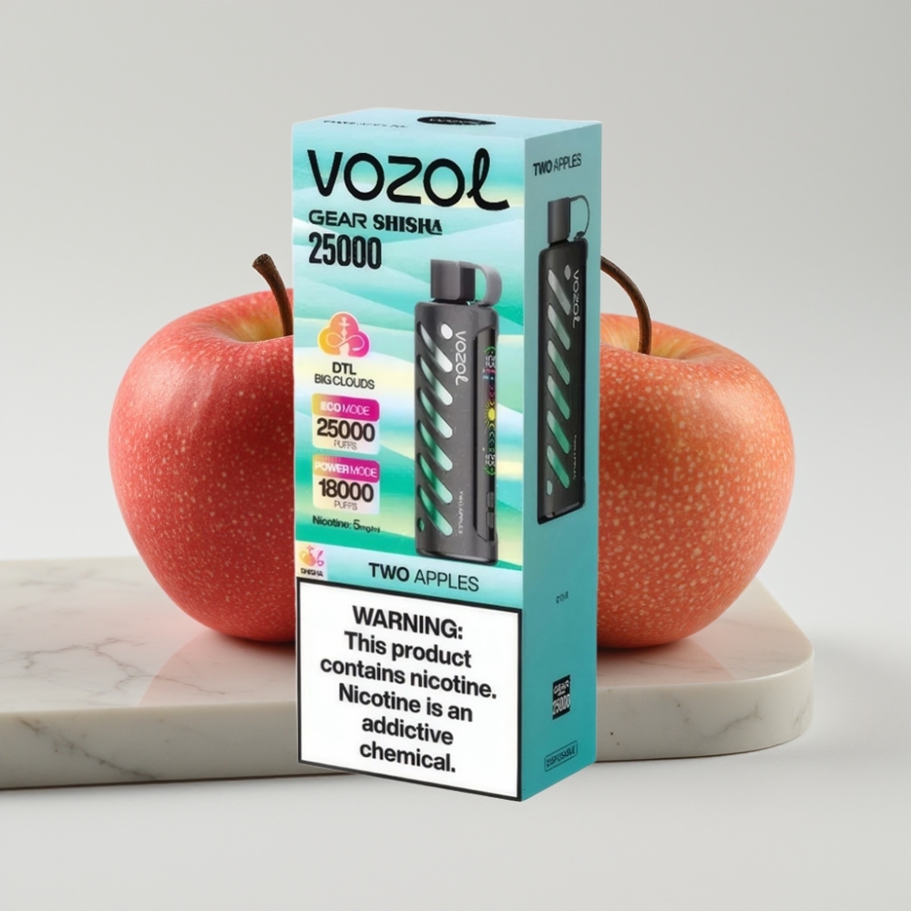 VOZOL Gear Shisha 25000 Puffs Duas Maçãs - 1000mAh, 5mg/ml